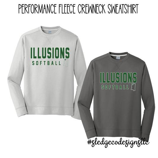 ILLUSIONS SOFTBALL | MS |&nbsp; Performance Fleece Crewneck Sweatshirt