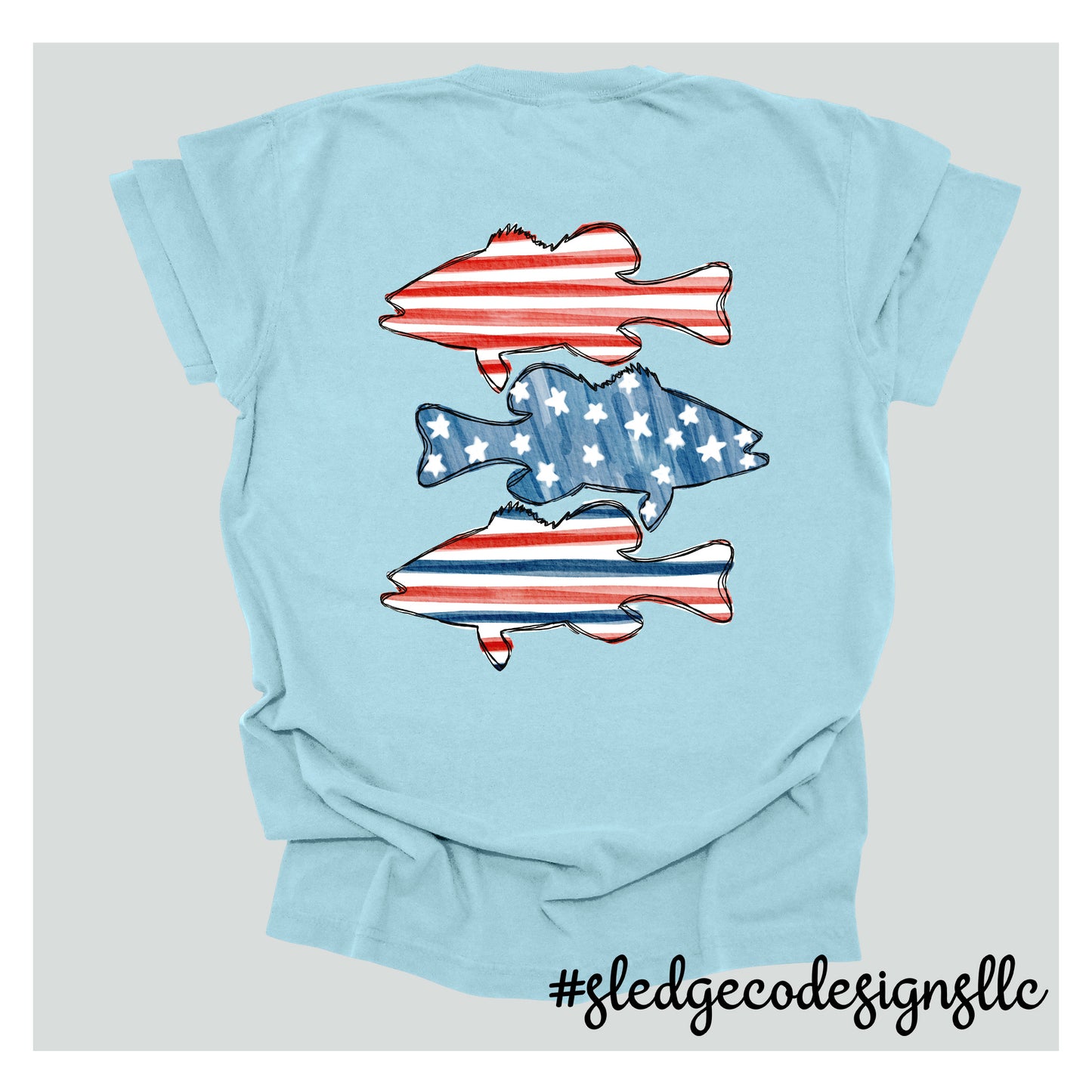 RED WHITE AND BLUE SOUTHERN FISH | JULY 4TH | USA | FATHERS DAY TEE | Custom Unisex TSHIRT