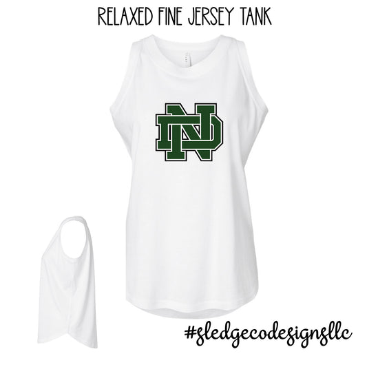 NORTH DELTA LOGO GREEN | Relaxed Fine Jersey Tank