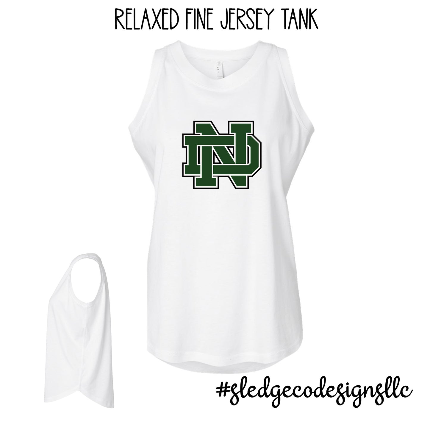 NORTH DELTA LOGO GREEN | Relaxed Fine Jersey Tank