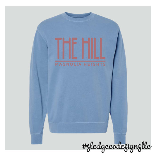 THE HILL MAGNOLIA HEIGHTS | Pigment Light Blue | ITC | Midweight Pigment-Dyed Crewneck Sweatshirt