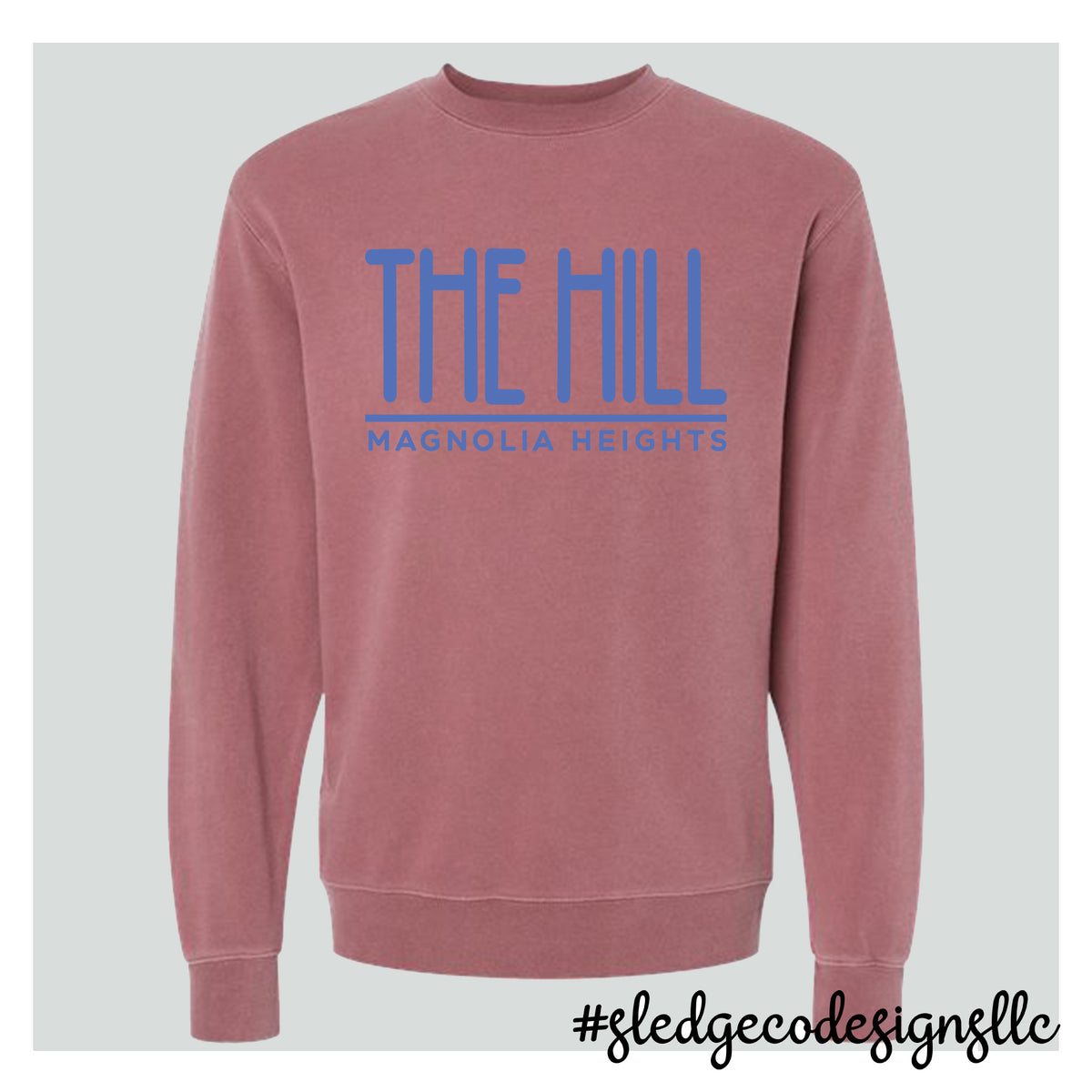 THE HILL MAGNOLIA HEIGHTS | Pigment Maroon | ITC | Midweight Pigment-Dyed Crewneck Sweatshirt
