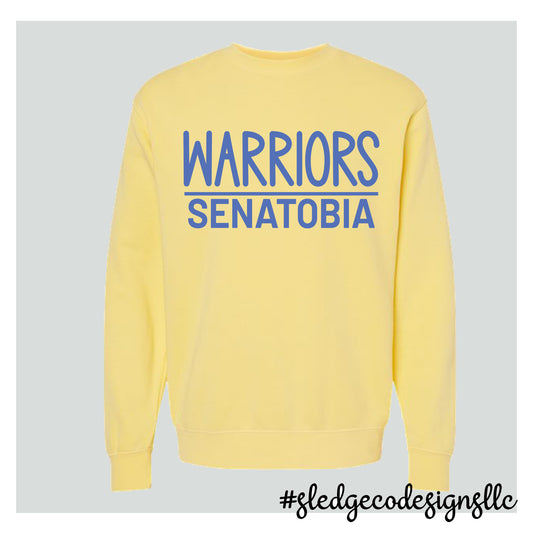 SENATOBIA WARRIORS | Pigment YELLOW | ITC | Midweight Pigment-Dyed Crewneck Sweatshirt