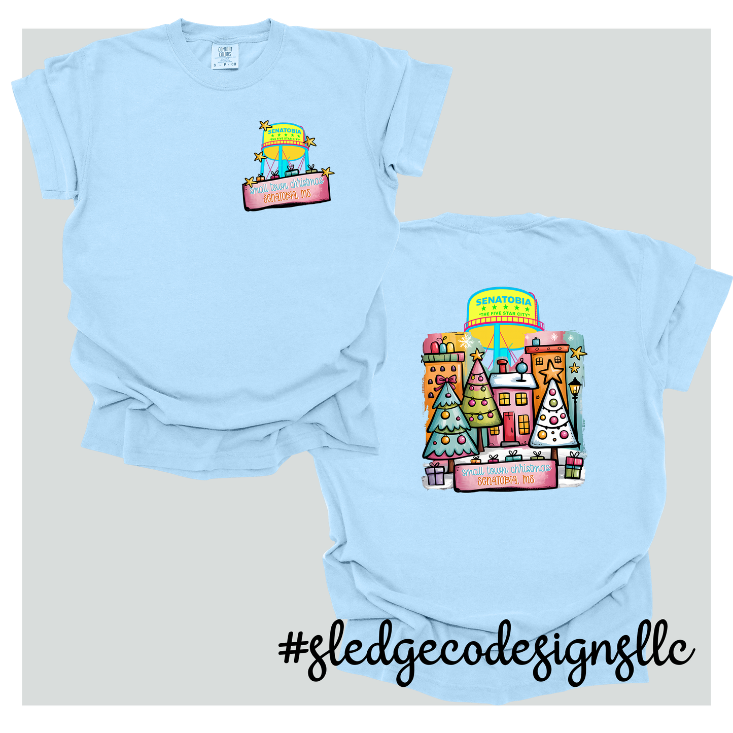 SENATOBIA FIVE STAR CITY SMALL TOWN CHRISTMAS SENATOBIA MS | Custom Unisex TSHIRT