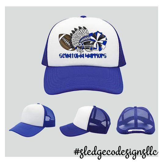 WARRIORS CHEER & FOOTBALL  | TRUCKER HAT ROYAL