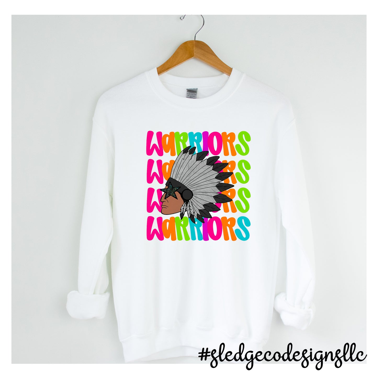 Senatobia Warriors | NEON SPIRIT SWEATSHIRT | Custom Unisex Sweatshirt