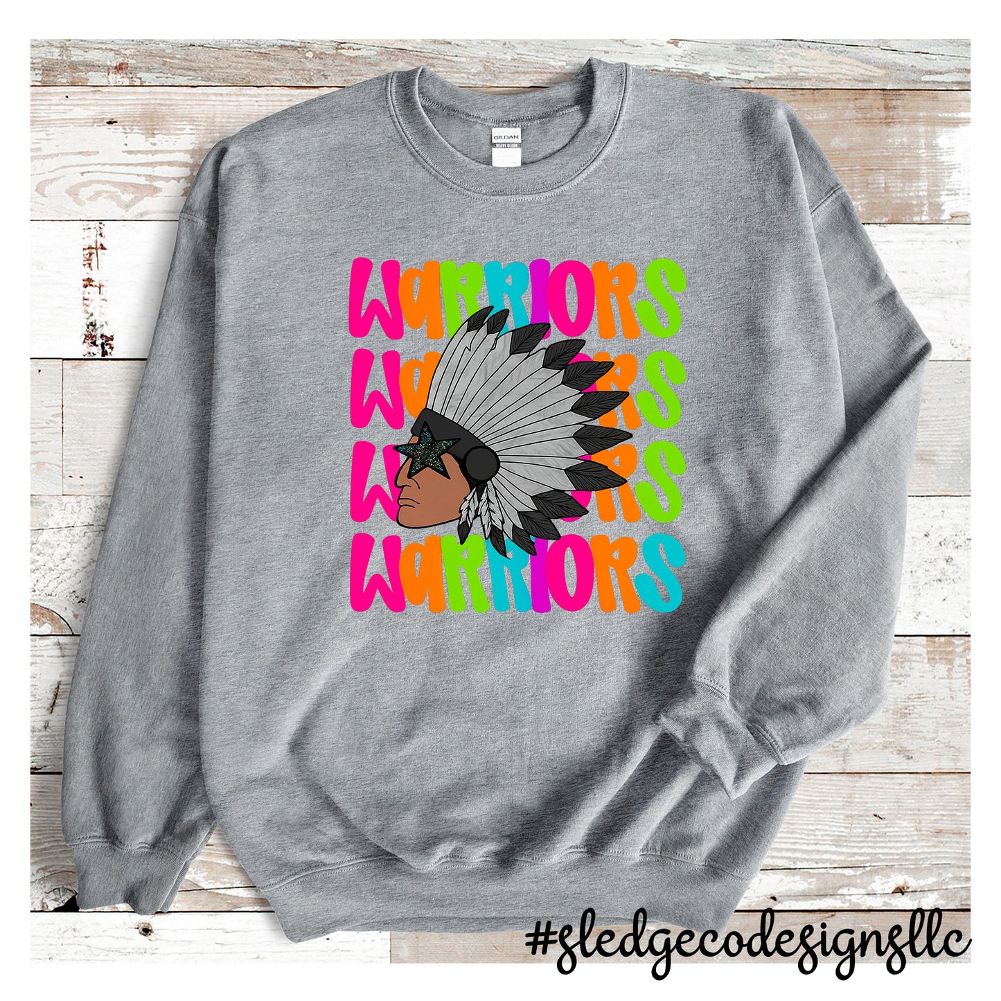 Senatobia Warriors | NEON SPIRIT SWEATSHIRT | Custom Unisex Sweatshirt