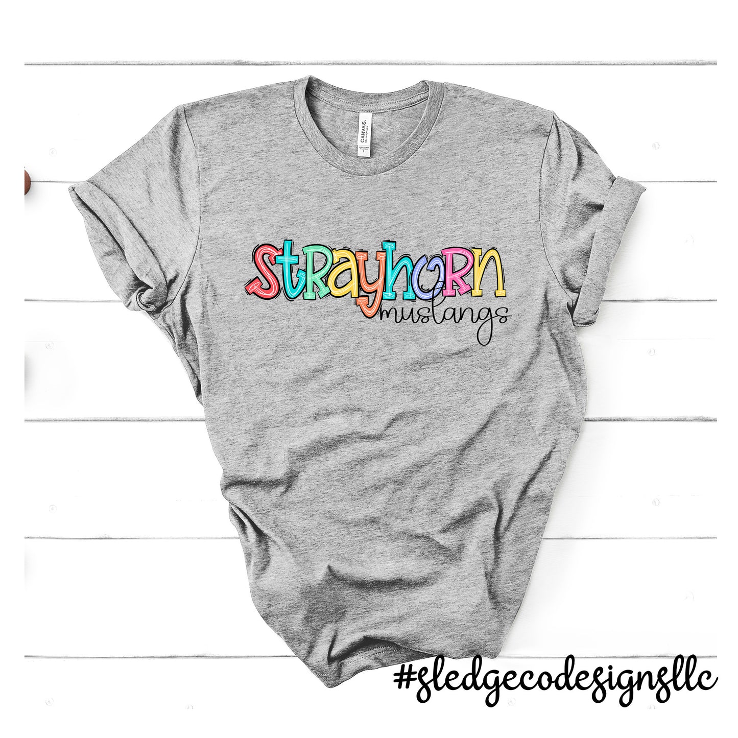 STRAYHORN MUSTANGS | DOODLE SKETCH | CUSTOM UNISEX TSHIRT