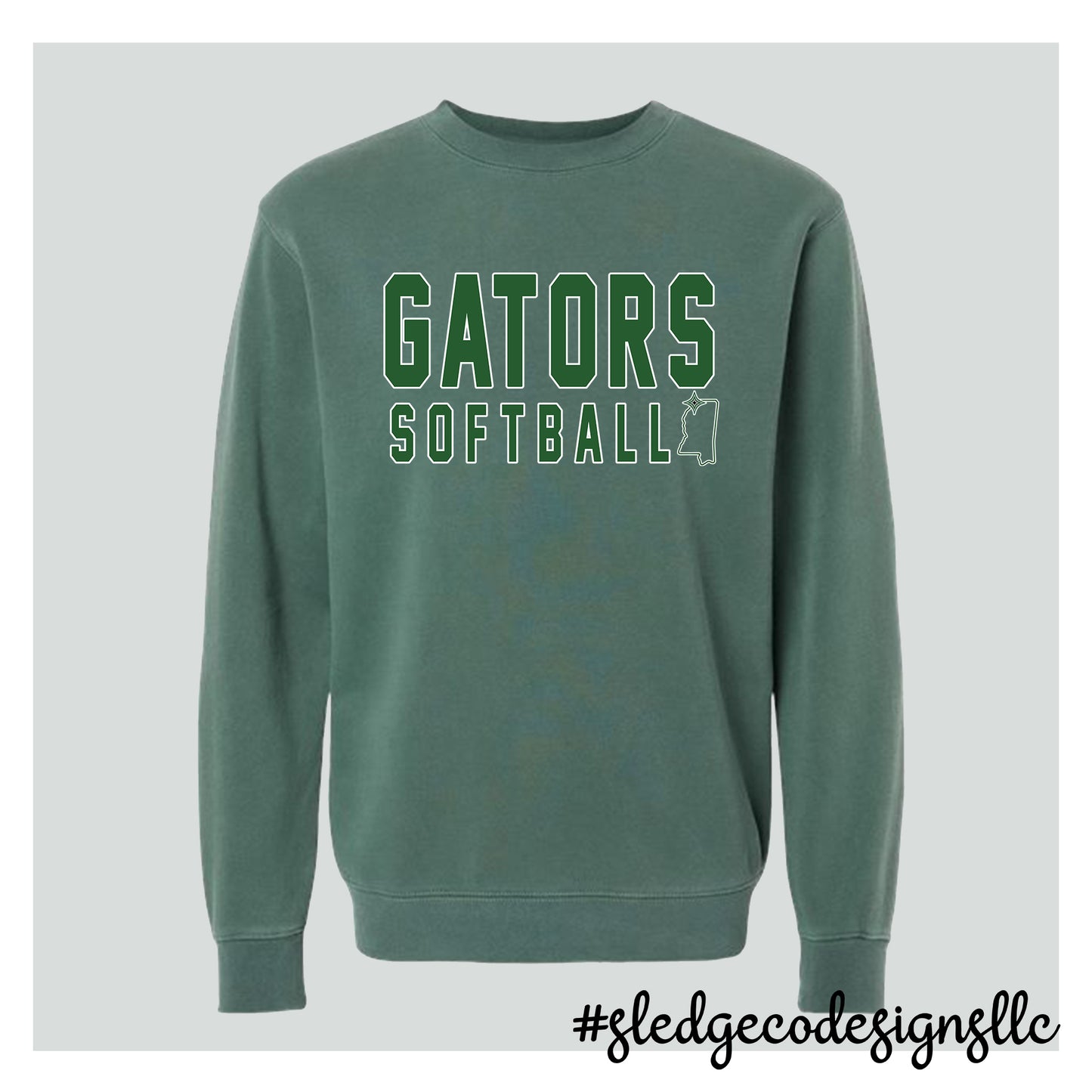 Lake Cormorant Fast Pitch Softball | ITC | Midweight Pigment-Dyed Crewneck Sweatshirt