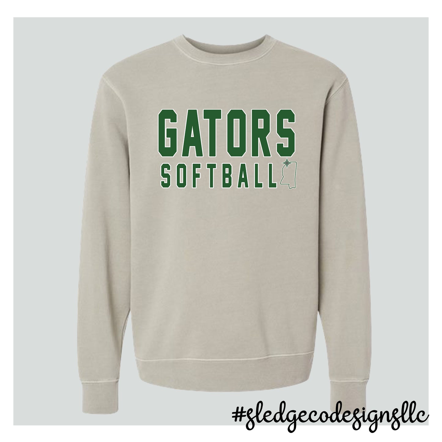 Lake Cormorant Fast Pitch Softball | ITC | Midweight Pigment-Dyed Crewneck Sweatshirt