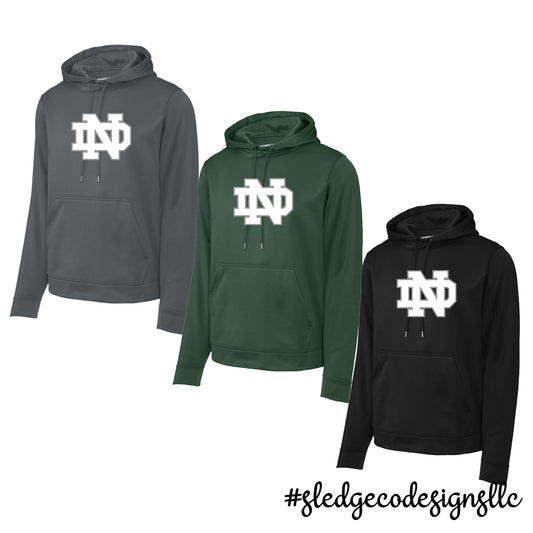 NORTH DELTA | WHITE LOGO | Performance Fleece Pullover Hoodie ADULT