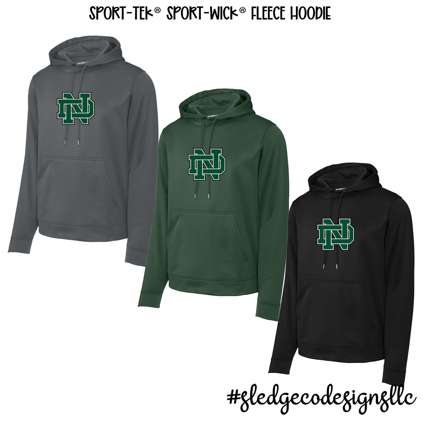 NORTH DELTA | ND WHITE LOGO | Performance Fleece Pullover Hoodie ADULT