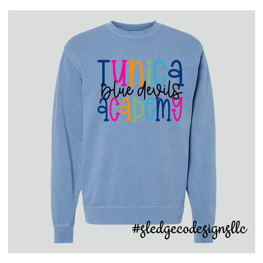 TUNICA BLUE DEVILS | COLORFUL | Midweight Pigment-Dyed Crewneck Sweatshirt