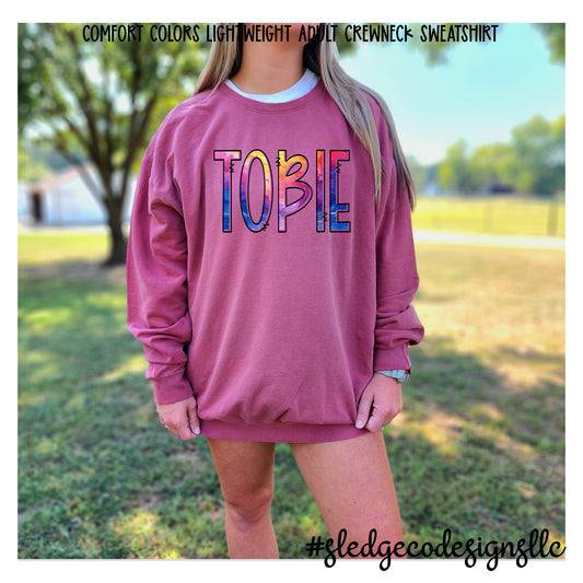 TOBIE | WATERCOLOR | CUSTOM UNISEX COMFORT COLOR LIGHT WEIGHT SWEATSHIRT