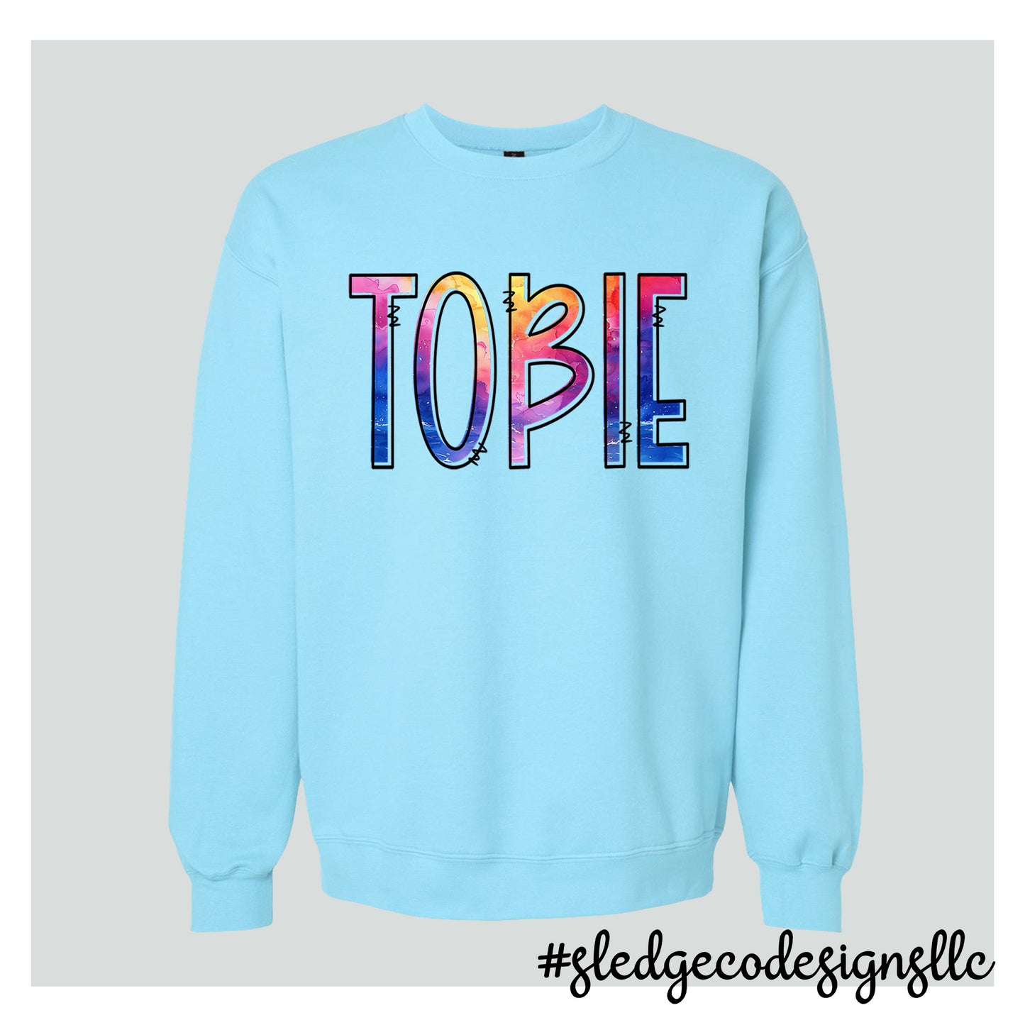 TOBIE | WATERCOLOR | CUSTOM UNISEX SOFTSTYLE SWEATSHIRT