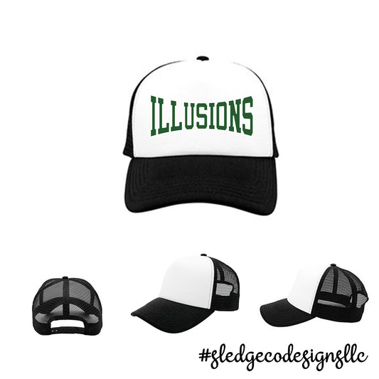 ILLUSIONS | TRUCKER HAT BLACK/WHITE