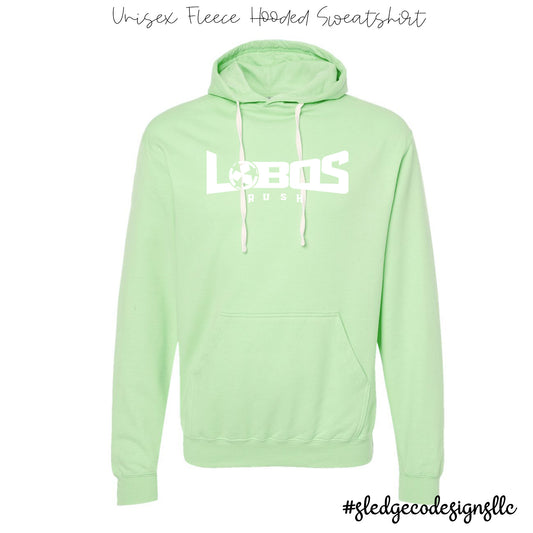 LOBOS SOCCER HOODED SWEATSHIRT | MINT GREEN  | MADE TO ORDER