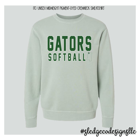 Lake Cormorant Fast Pitch Softball | ITC | Midweight Pigment-Dyed Crewneck Sweatshirt