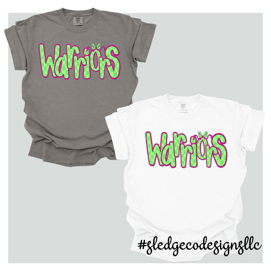 WARRIORS | DOTTED PINK & GREEN BUBBLE |  CUSTOM UNISEX TSHIRT