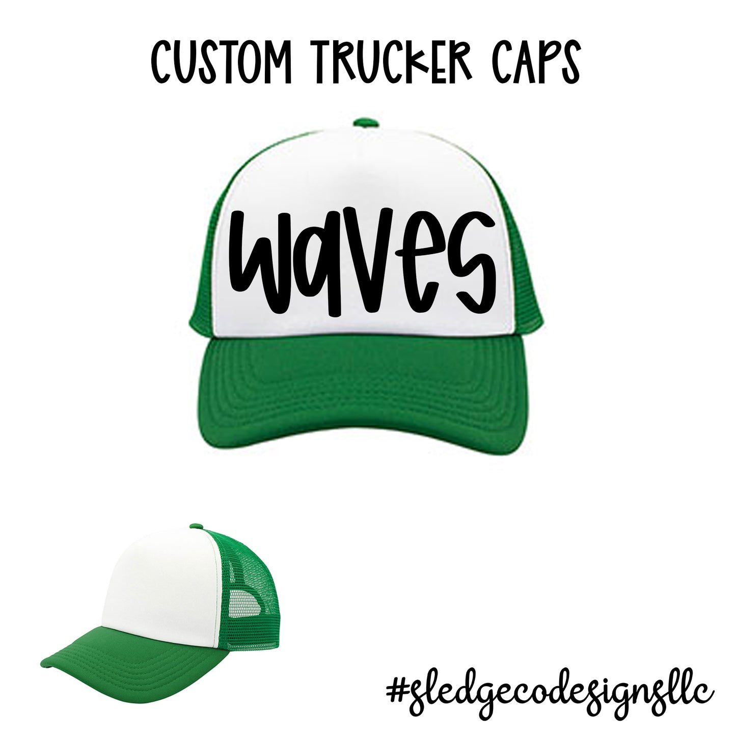 WAVES | HAND DRAWN  | TRUCKER HAT