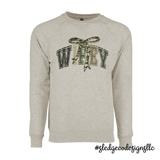 WIFEY BOW CAMO | Custom Unisex SWEATSHIRT