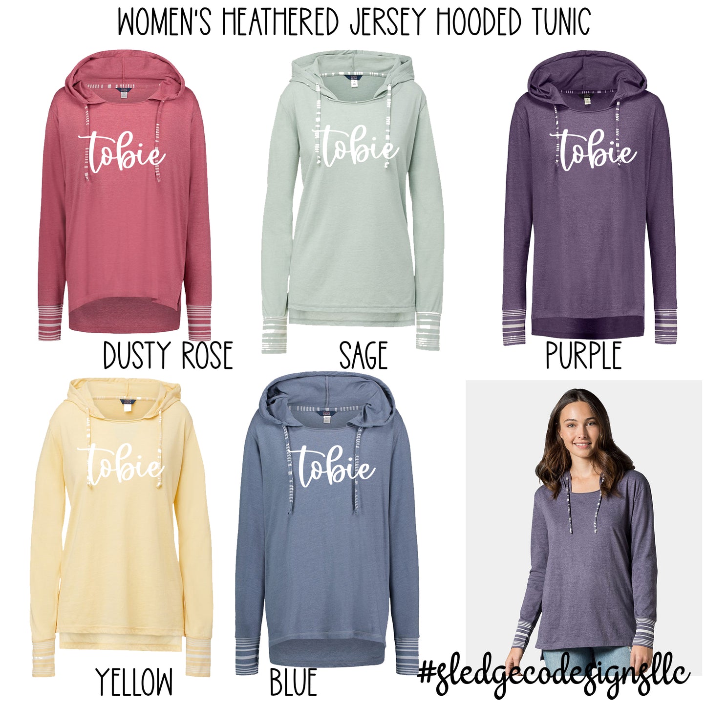 TOBIE | SENATOBIA MS | Women's Heathered Jersey Hooded Tunic