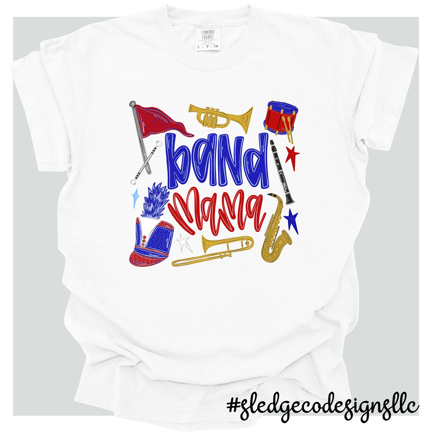 BAND MOM | RED AND BLUE | CUSTOM UNISEX TSHIRT