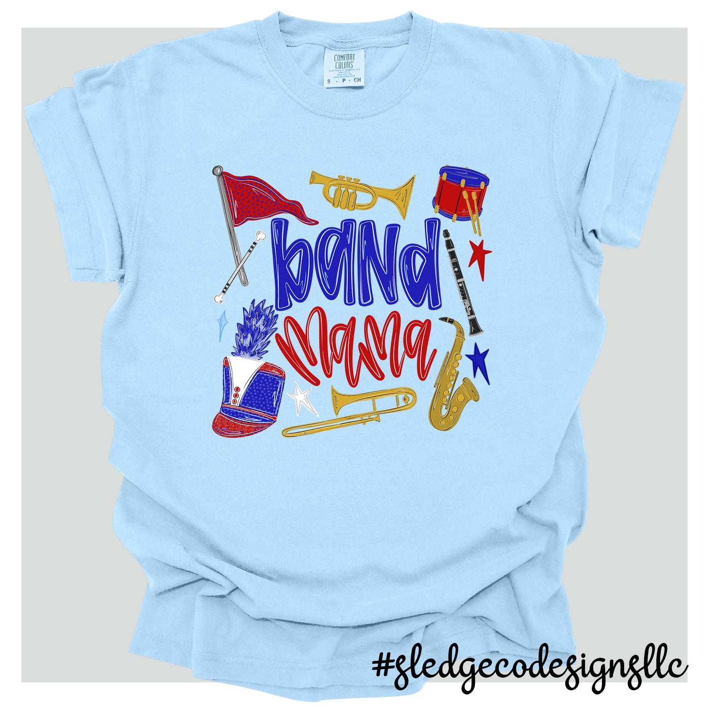 BAND MOM | RED AND BLUE | CUSTOM UNISEX TSHIRT