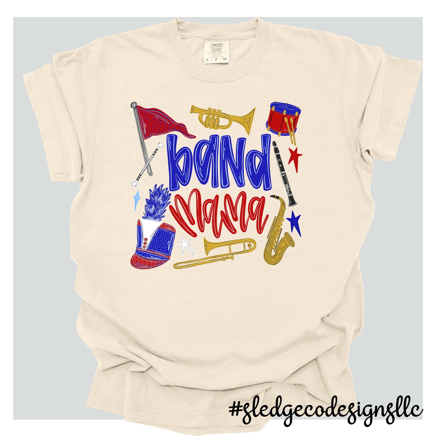 BAND MOM | RED AND BLUE | CUSTOM UNISEX TSHIRT