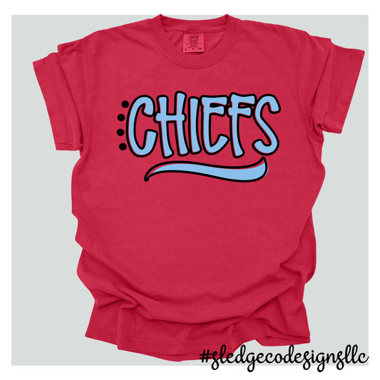 CHIEFS | HAND DRAWN SWOOP | COMFORT COLORS Custom Unisex Tshirt