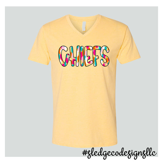 CHIEFS | PAINTED | Custom Unisex Tshirt - VNECK