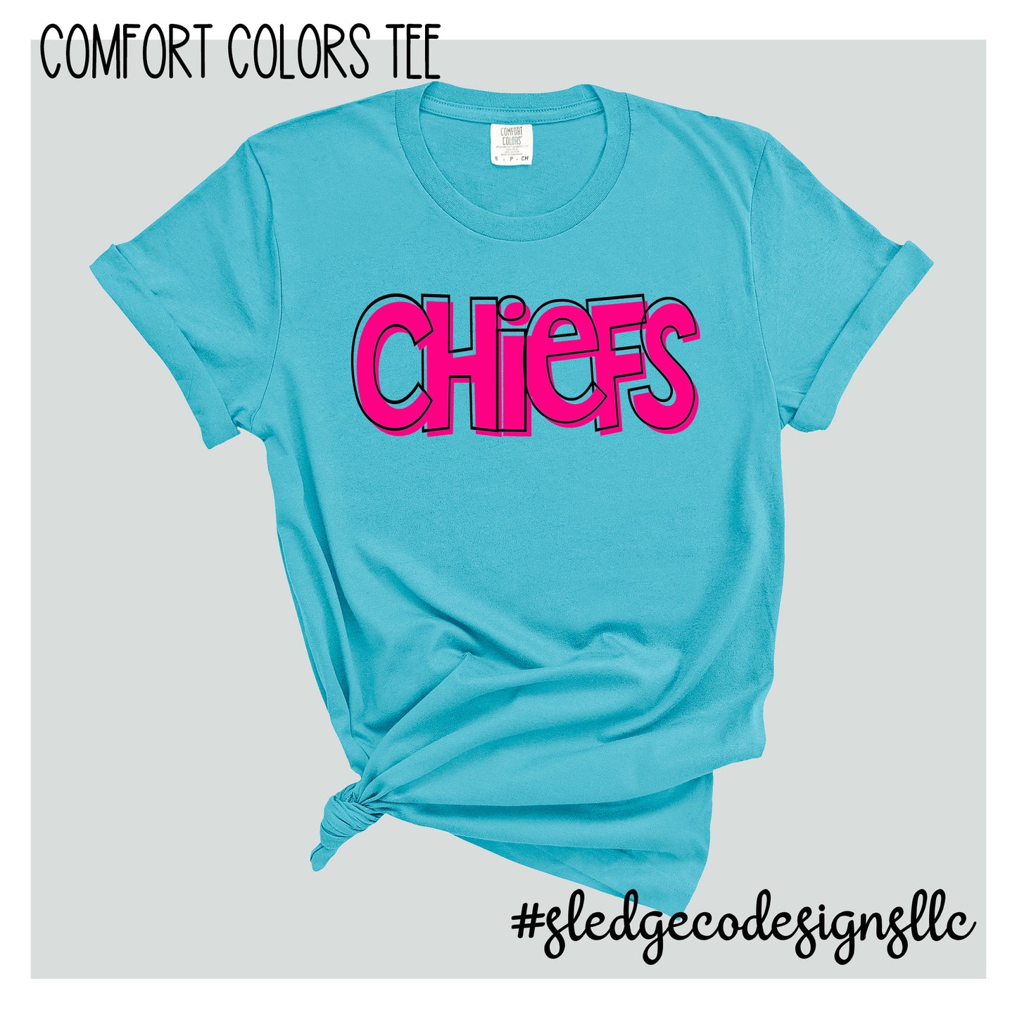 MAGNOLIA HEIGHTS CHIEFS | BLOCK PINK | COMFORT COLORS Custom Unisex Tshirt
