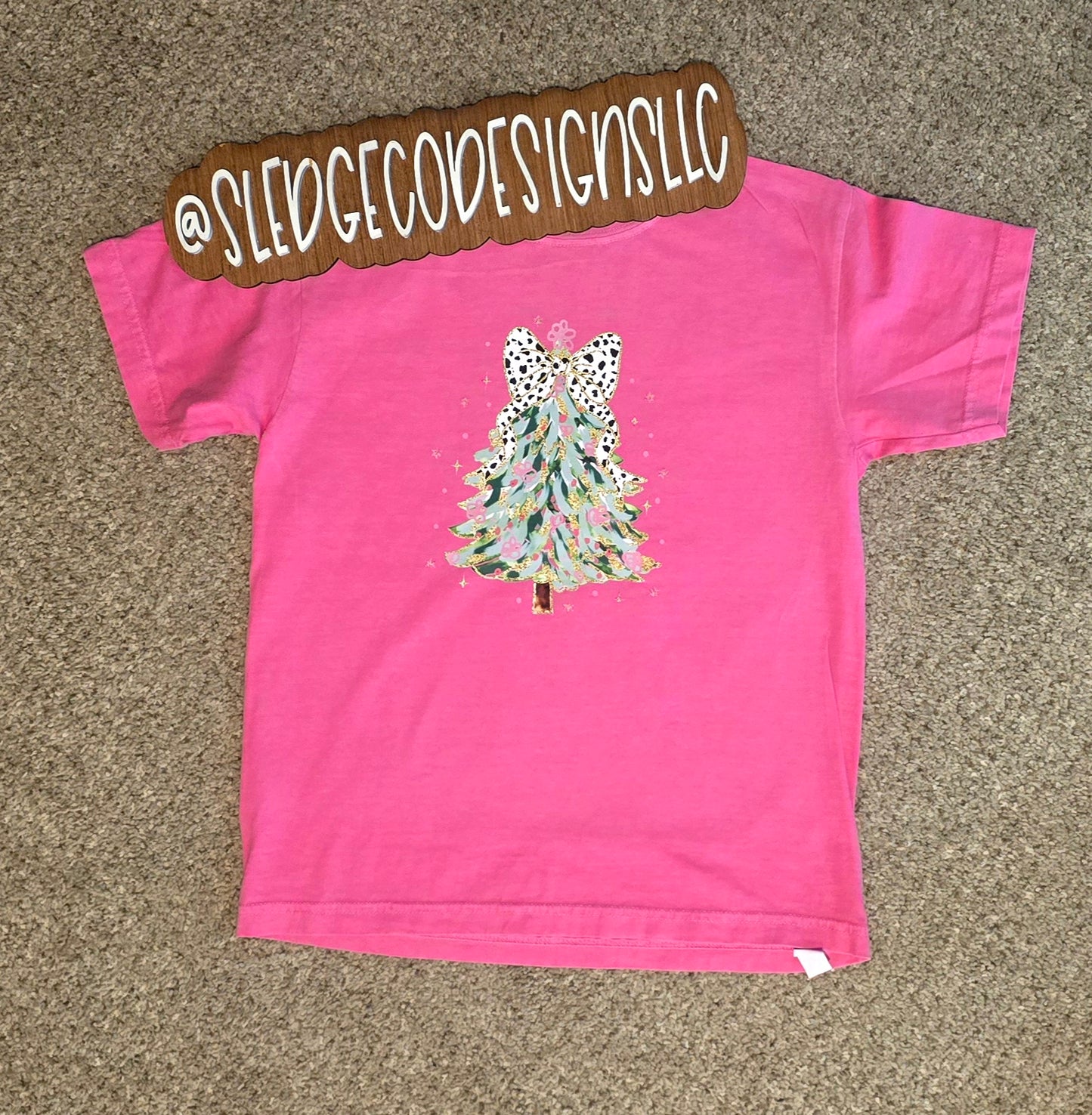 Coquette Glitter Pink Christmas Tree | TRENDING | Custom Unisex TSHIRT