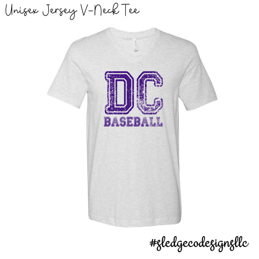 DC Jaguars baseball WHITE V-Neck | Custom Unisex Tshirt