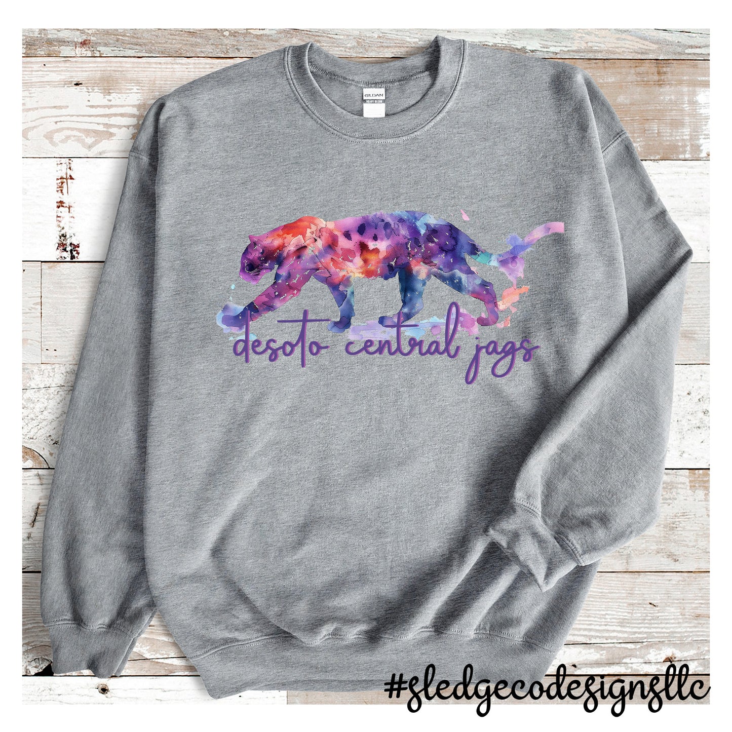 Desoto Central Jaguars | WATERCOLOR | Custom UNISEX SWEATSHIRT