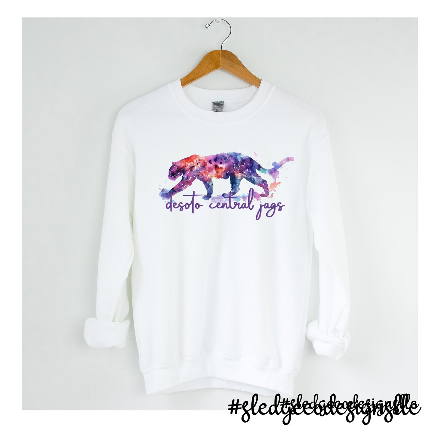 Desoto Central Jaguars | WATERCOLOR | Custom UNISEX SWEATSHIRT