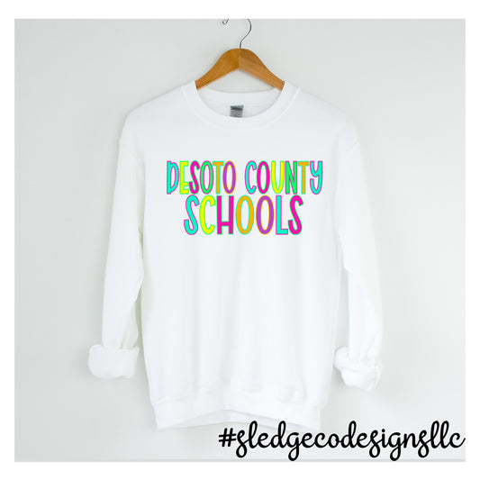 DESOTO COUNTY SCHOOL NEON  | CUSTOM SWEATSHIRT UNISEX