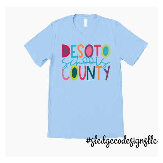 Desoto County Schools STACKED | LIGHT BLUE Custom TEE