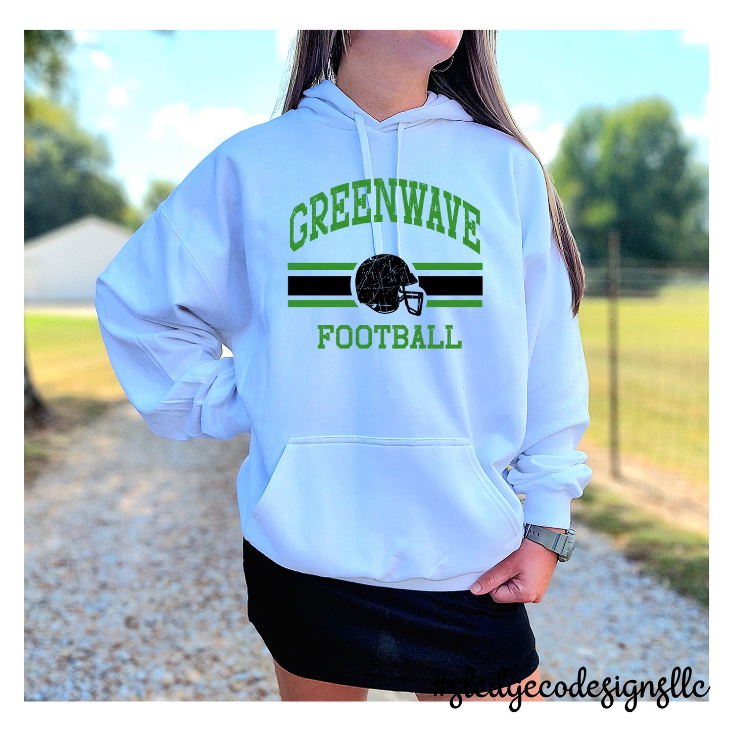 NORTH DELTA GREENWAVE FOOTBALL | CUSTOM UNISEX HOODIE