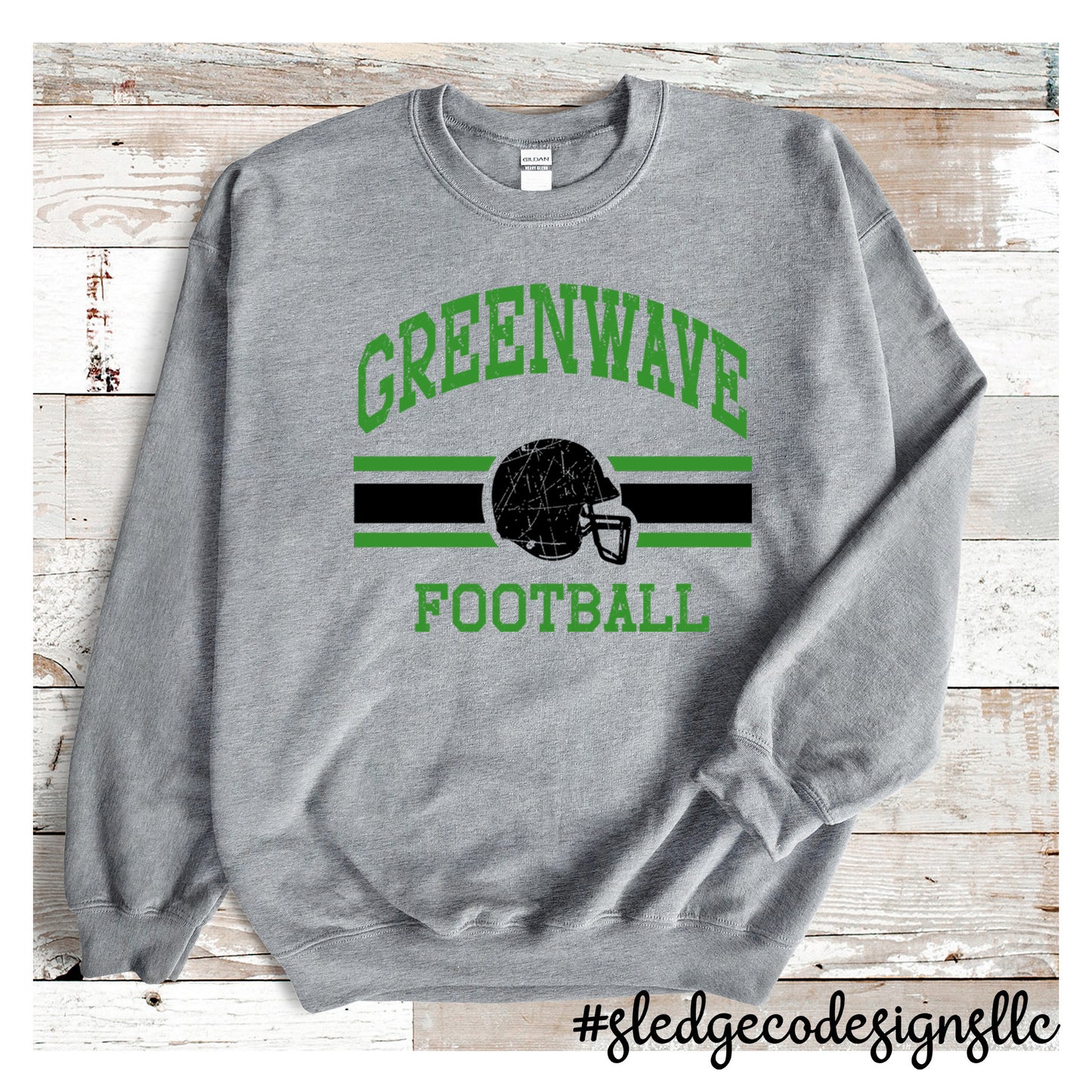 NORTH DELTA GREENWAVE FOOTBALL | Custom Unisex SWEATSHIRT