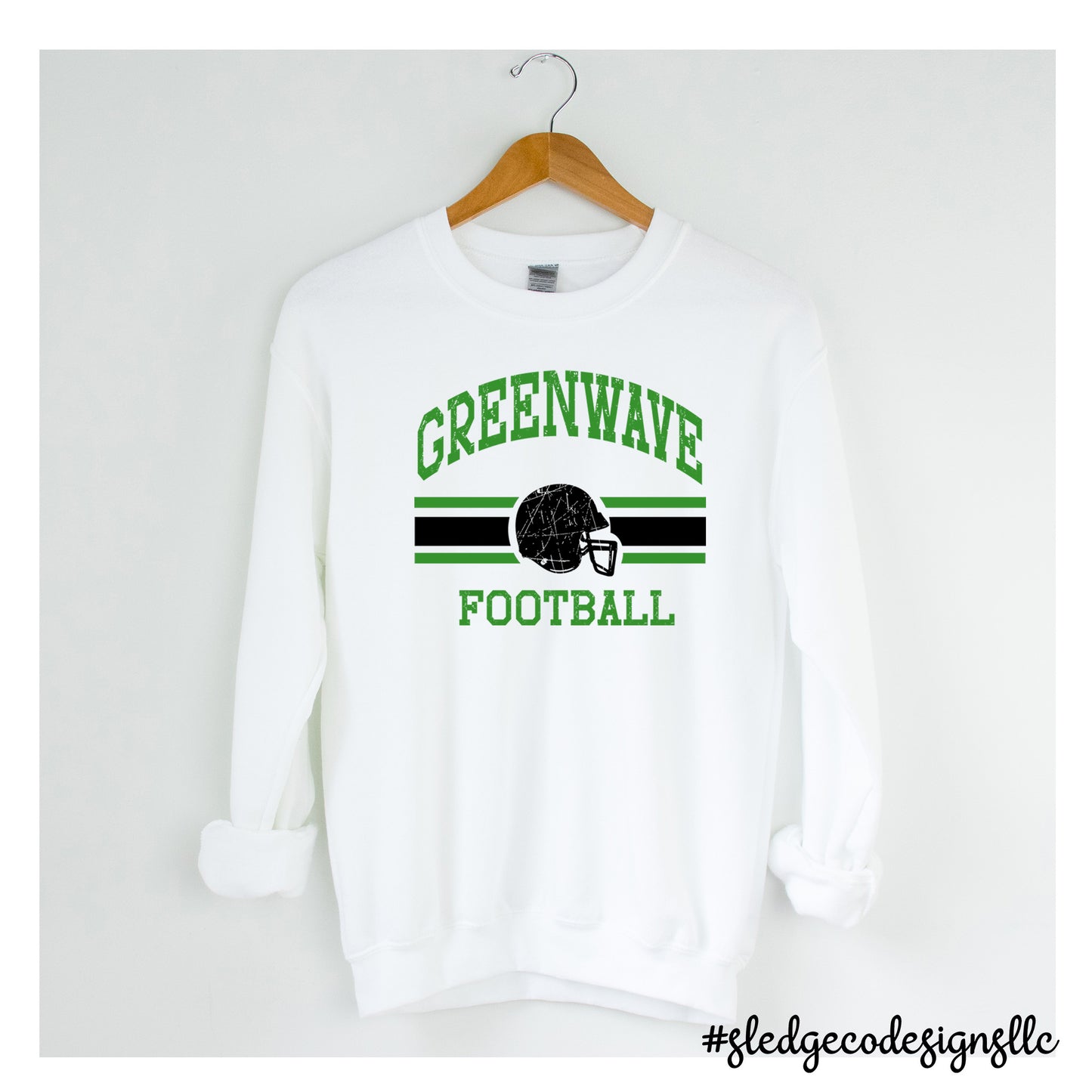 NORTH DELTA GREENWAVE FOOTBALL | Custom Unisex SWEATSHIRT