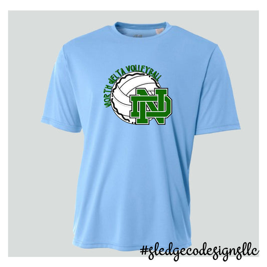NORTH DELTA GREENWAVES VOLLYBALL | HANDDRAWN |  A4 DRI-FIT CUSTOM Unisex Tshirt