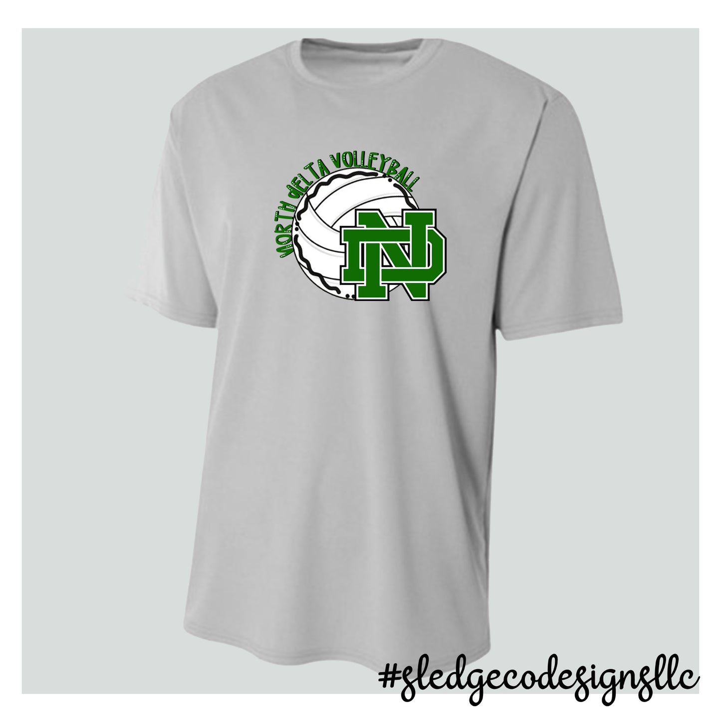 NORTH DELTA GREENWAVES VOLLYBALL | HANDDRAWN |  A4 DRI-FIT CUSTOM Unisex Tshirt