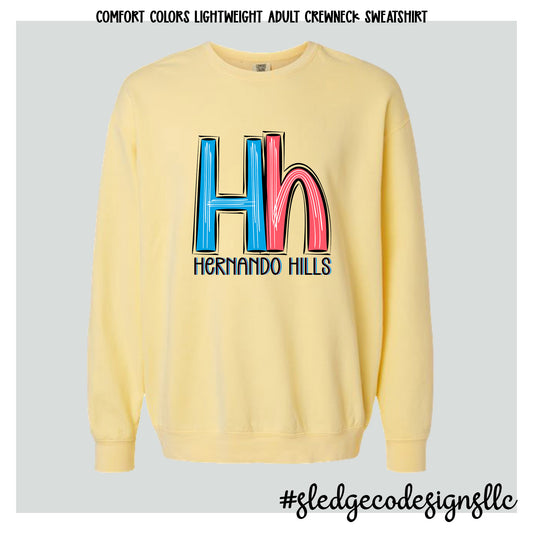 HERNANDO HILLS HH | SKETCHED |  COMFORT COLORS LIGHT WEIGHT SWEATSHIRT