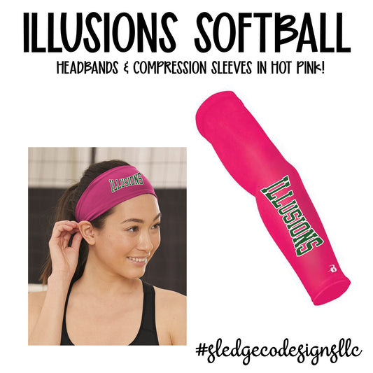 PRE-ORDER | Illusions Softball | LOGO |  Wide Headband  & Arm Sleeve