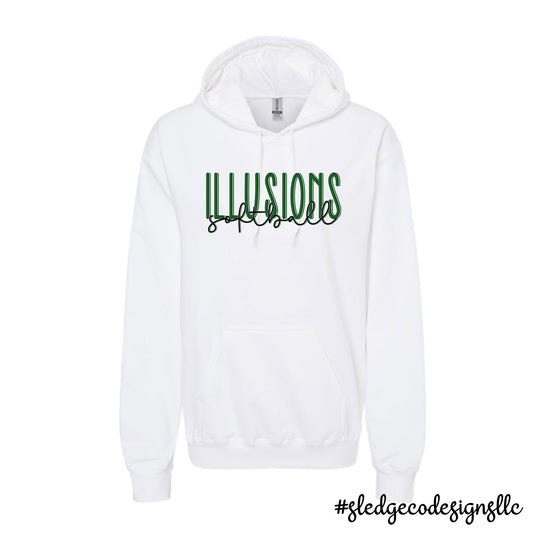 Illusions Softball | CUSTOM HOODIE | UNISEX WHITE