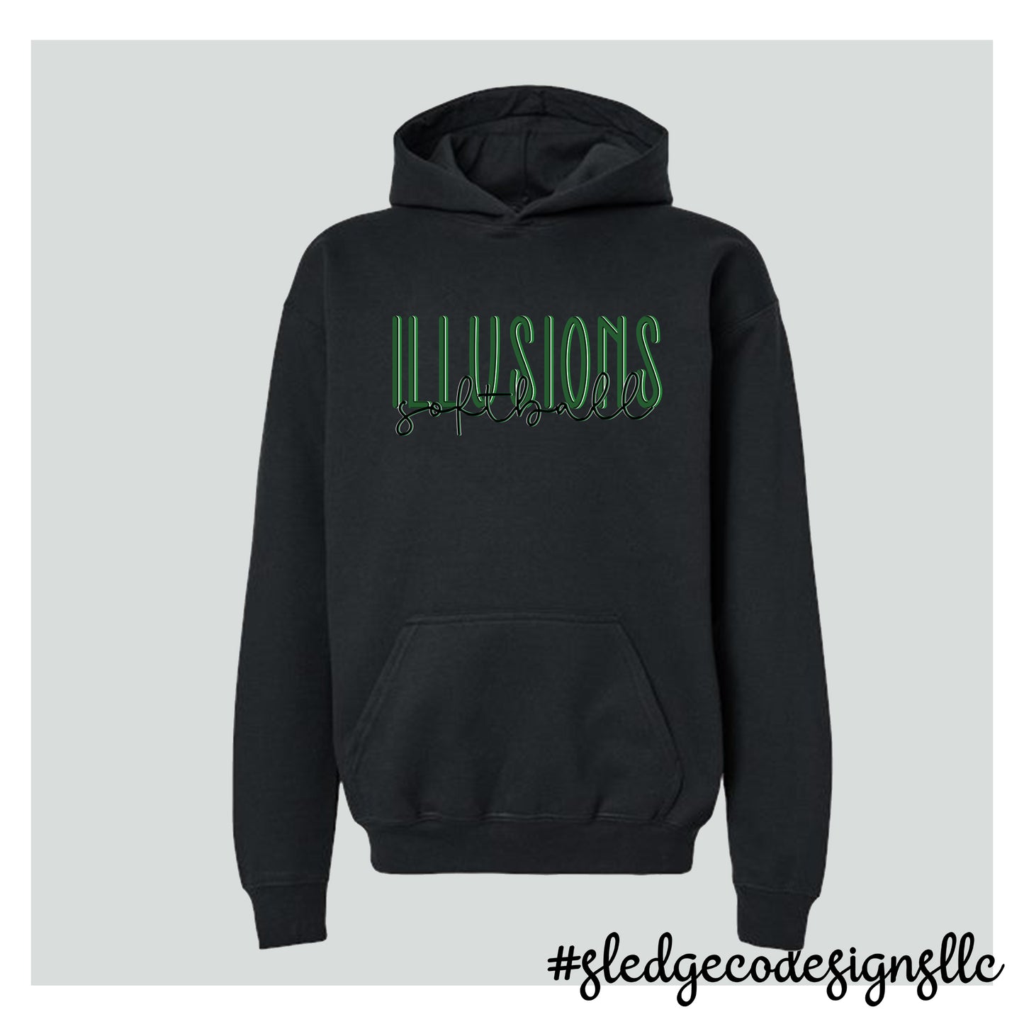 Illusions Softball DUO  | UNISEX HOODED SWEATSHIRT