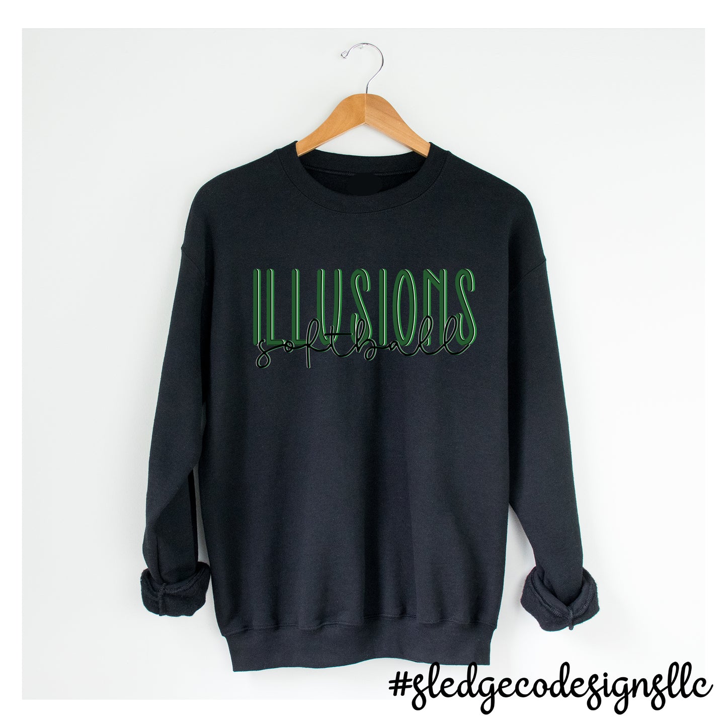 Illusions Softball | MULITPLE COLORS - DUO | CUSTOM SWEATSHIRT | UNISEX