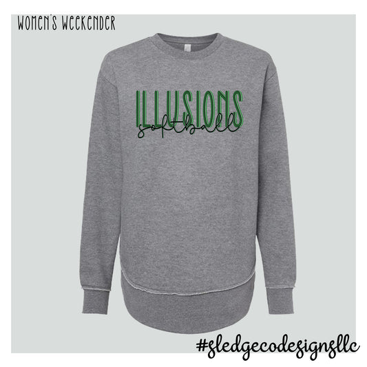 ILLUSIONS SOFTBALL | DUO | Women's Weekender Fleece Sweatshirt