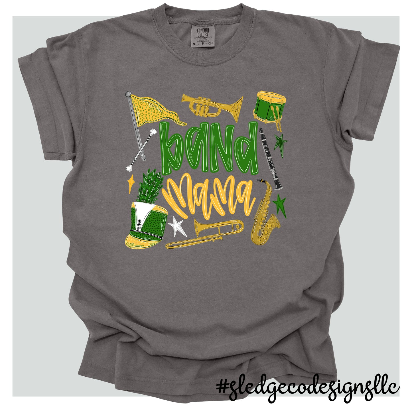 BAND MOM | GREEN  & BLACK | CUSTOM UNISEX TSHIRT